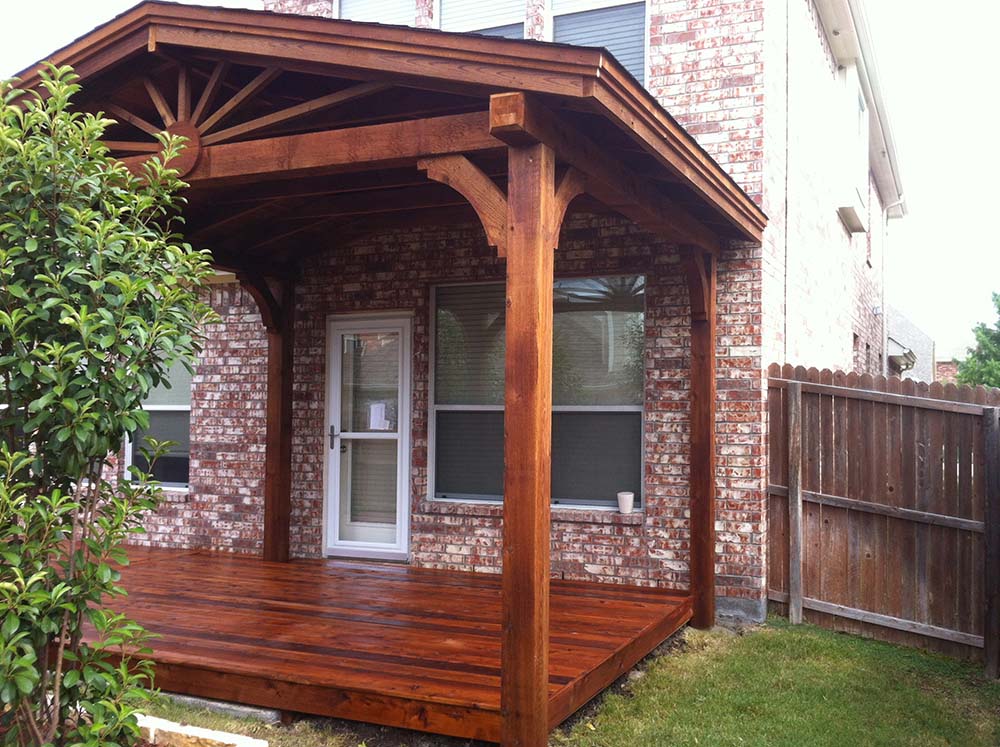 Shingled Patio Cover With Deck Extending Beyond Patio Mckinney