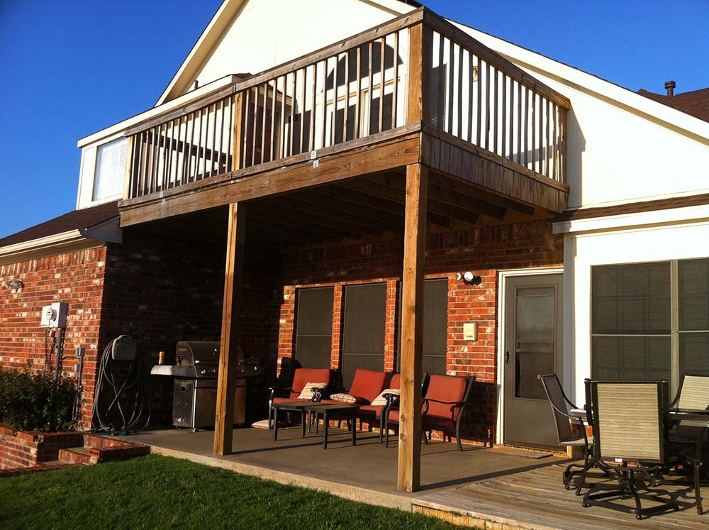 Simple Balcony Patio Cover Combo In Madill Oklahoma Hundt Patio