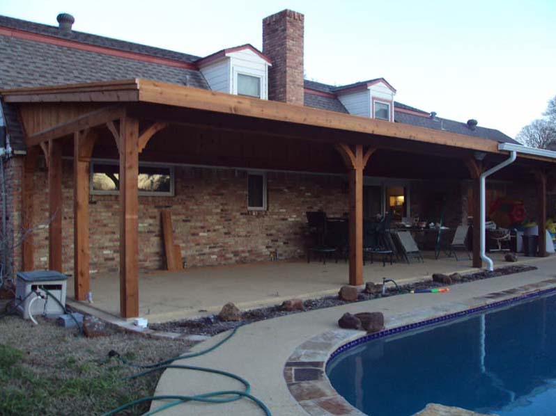 Large Poolside Patio Cover Attached To, How To Attach A Patio Cover Roof