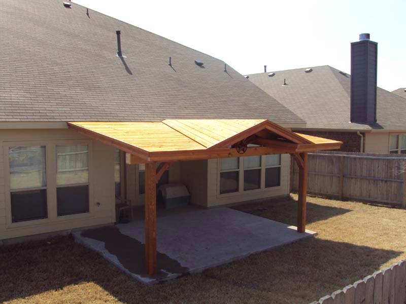 Patio Cover With Starburst Gable, How To Attach A Patio Cover Roof